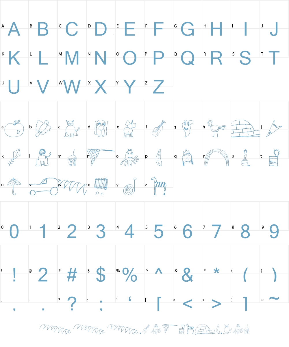 SL Kid's Alphabet Font Character